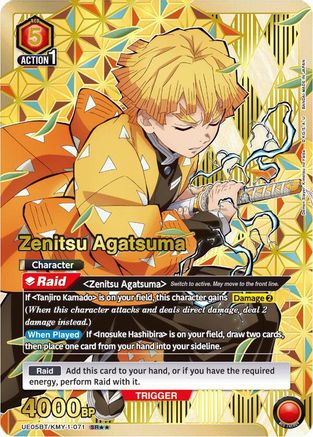 Image of Zenitsu Agatsuma (071) (SR**) (UE05BT/KMY-1-071) - UE05BT Demon Slayer Kimetsu no Yaiba Foil