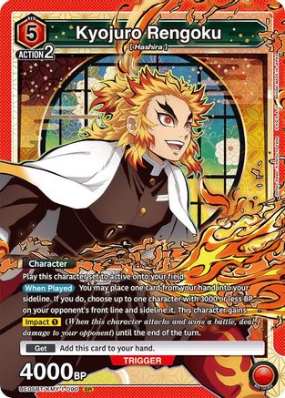 Image of Kyojuro Rengoku (090) (UE05BT/KMY-1-090) - UE05BT Demon Slayer Kimetsu no Yaiba Foil