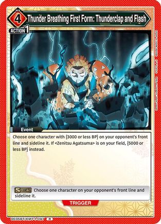 Image of Thunder Breathing First Form: Thunderclap and Flash (UE05BT/KMY-1-097) - UE05BT Demon Slayer Kimetsu no Yaiba Foil