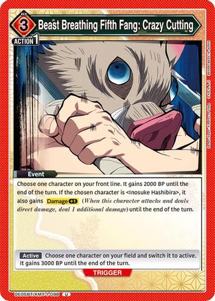 Image of Beast Breathing Fifth Fang: Crazy Cutting (UE05BT/KMY-1-098) - UE05BT Demon Slayer Kimetsu no Yaiba