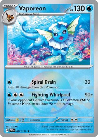 Image of Vaporeon (022/131) (Poke Ball Pattern) [Scarlet & Violet: Prismatic Evolutions]