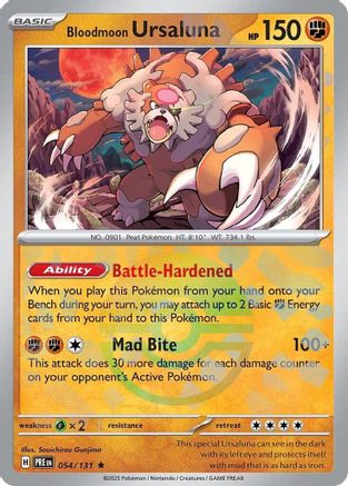 Image of Bloodmoon Ursaluna (054/131) (Poke Ball Pattern) [Scarlet & Violet: Prismatic Evolutions]