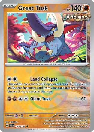 Image of Great Tusk (055/131) (Poke Ball Pattern) [Scarlet & Violet: Prismatic Evolutions]