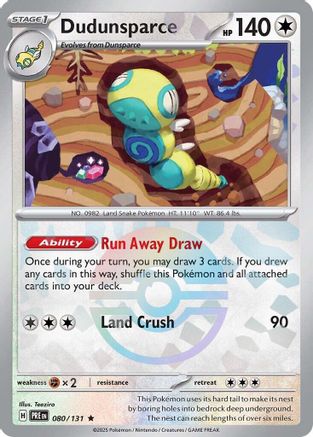 Image of Dudunsparce (080/131) (Poke Ball Pattern) [Scarlet & Violet: Prismatic Evolutions]