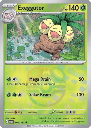 Image of Exeggutor (002/131) (Master Ball Pattern) [Scarlet & Violet: Prismatic Evolutions]