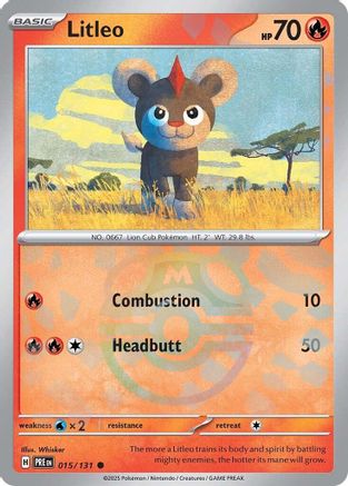 Image of Litleo (015/131) (Master Ball Pattern) [Scarlet & Violet: Prismatic Evolutions]