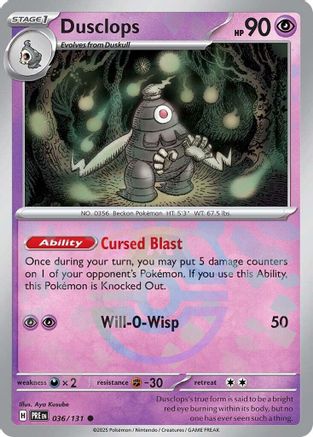Image of Dusclops (036/131) (Master Ball Pattern) [Scarlet & Violet: Prismatic Evolutions]