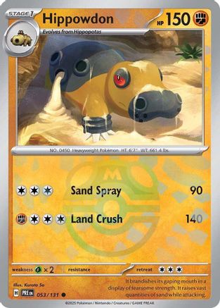 Image of Hippowdon (053/131) (Master Ball Pattern) [Scarlet & Violet: Prismatic Evolutions]