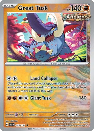 Image of Great Tusk (055/131) (Master Ball Pattern) [Scarlet & Violet: Prismatic Evolutions]