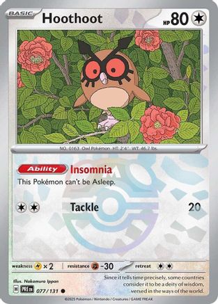 Image of Hoothoot (077/131) (Master Ball Pattern) [Scarlet & Violet: Prismatic Evolutions]