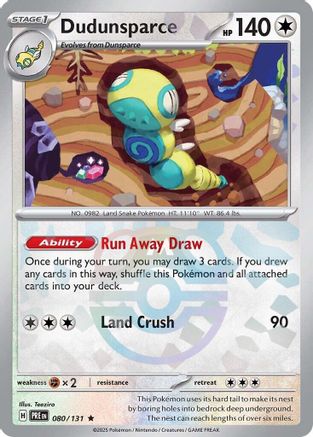 Image of Dudunsparce (080/131) (Master Ball Pattern) [Scarlet & Violet: Prismatic Evolutions]