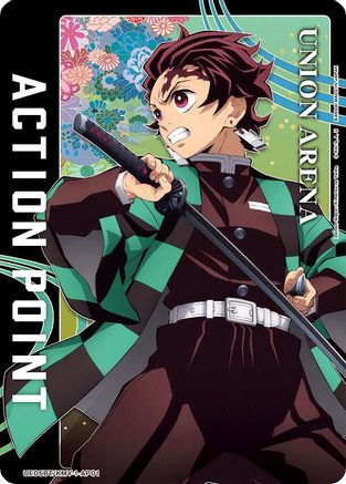 Image of Action Point Card (AP01) (Tanjiro Kamado) (UE05BT/KMY-1-AP01) - UE05BT Demon Slayer Kimetsu no Yaiba Foil