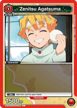 Image of Zenitsu Agatsuma (068) (Box Topper Foil) (UE05BT/KMY-1-068) - UE05BT Demon Slayer Kimetsu no Yaiba Foil