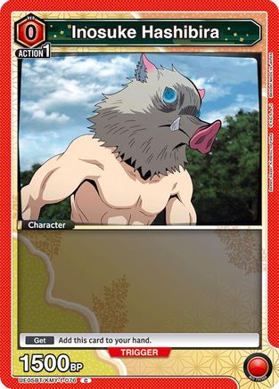 Image of Inosuke Hashibira (076) (Box Topper Foil) (UE05BT/KMY-1-076) - UE05BT Demon Slayer Kimetsu no Yaiba Foil