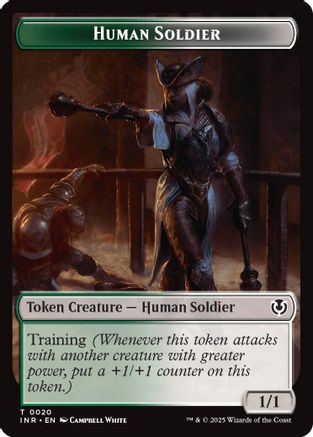Image of Human Soldier (0020) // Emblem - Tamiyo, Field Researcher Double-Sided Token [Innistrad Remastered Tokens]