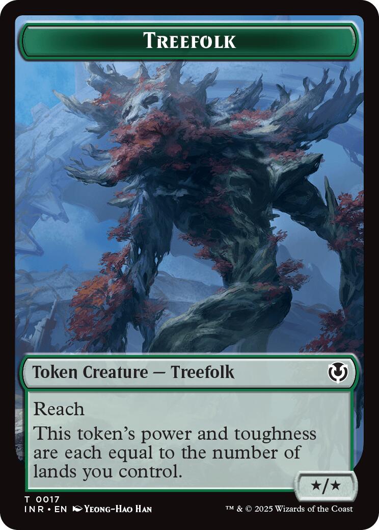 Image of Treefolk // Emblem - Wrenn and Seven Double-Sided Token [Innistrad Remastered Tokens]