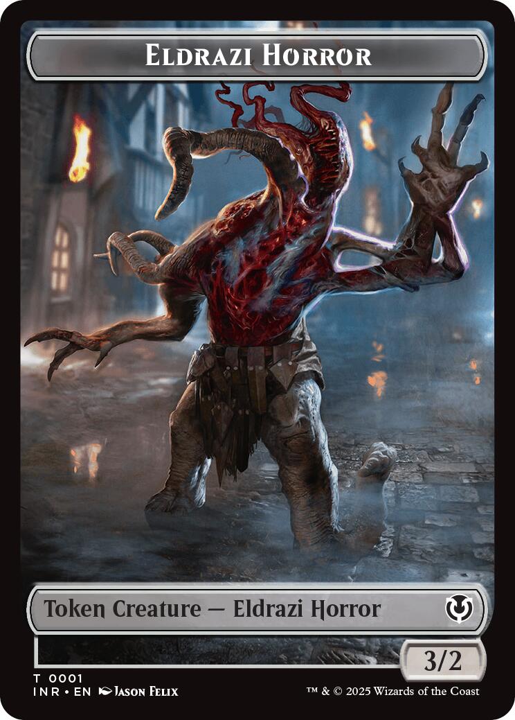Image of Eldrazi Horror // Human Soldier (0003) Double-Sided Token [Innistrad Remastered Tokens]