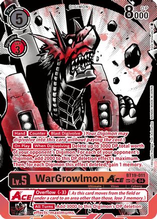 Image of WarGrowlmon ACE [BT19-011] (Textured) [Release Special Booster Ver.2.5]
