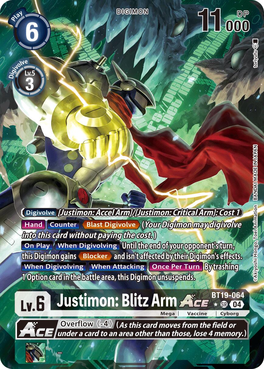Image of Justimon: Blitz Arm ACE [BT19-064] (Alternate Art) [Release Special Booster Ver.2.5]