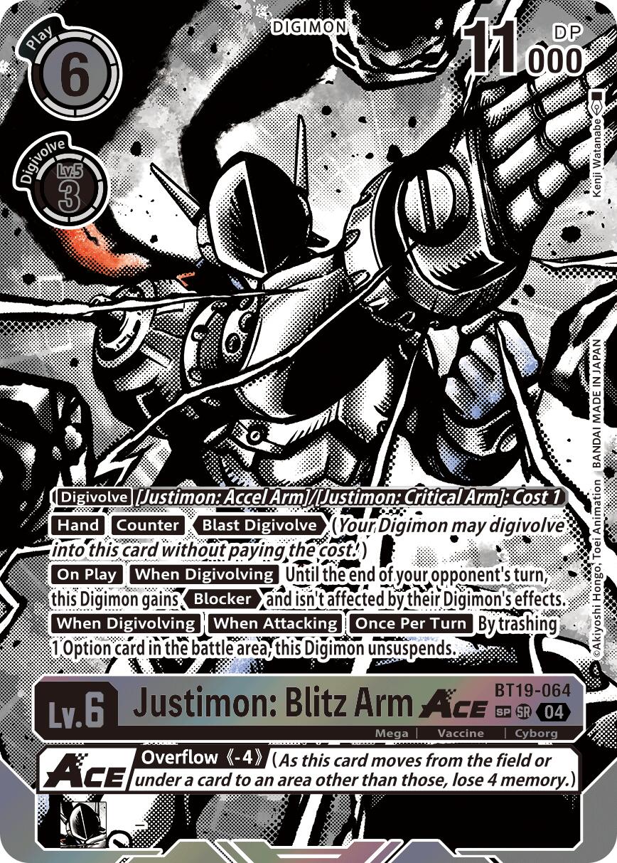 Image of Justimon: Blitz Arm ACE [BT19-064] (Textured) [Release Special Booster Ver.2.5]