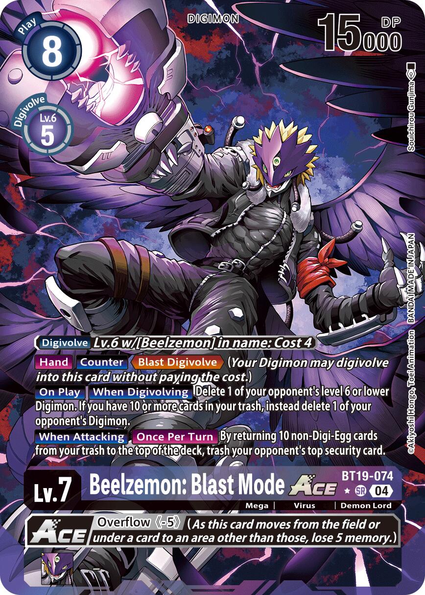 Image of Beelzemon: Blast Mode ACE [BT19-074] (Alternate Art) [Release Special Booster Ver.2.5]