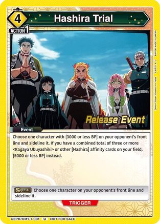 Image of Hashira Trial (UEPR/KMY-1-031) - UE05BT Demon Slayer Kimetsu no Yaiba Release Event Cards