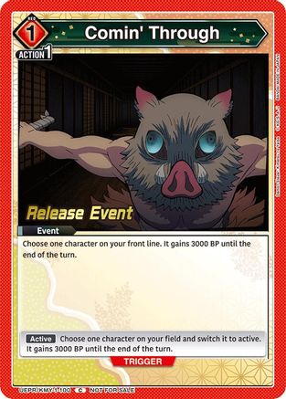 Image of Comin' Through (UEPR/KMY-1-100) - UE05BT Demon Slayer Kimetsu no Yaiba Release Event Cards