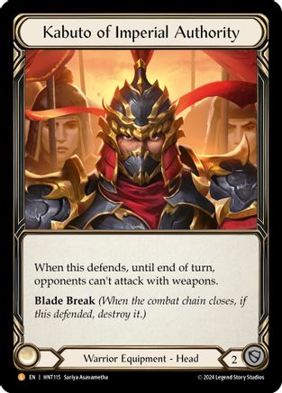 Image of Kabuto of Imperial Authority [HNT115] (The Hunted)  Rainbow Foil