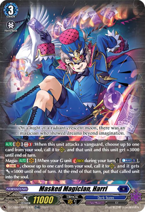 Image of Masked Magician, Harri (TDR) (DZ-SS02/001EN-R) [Stride Deckset -Harri-]