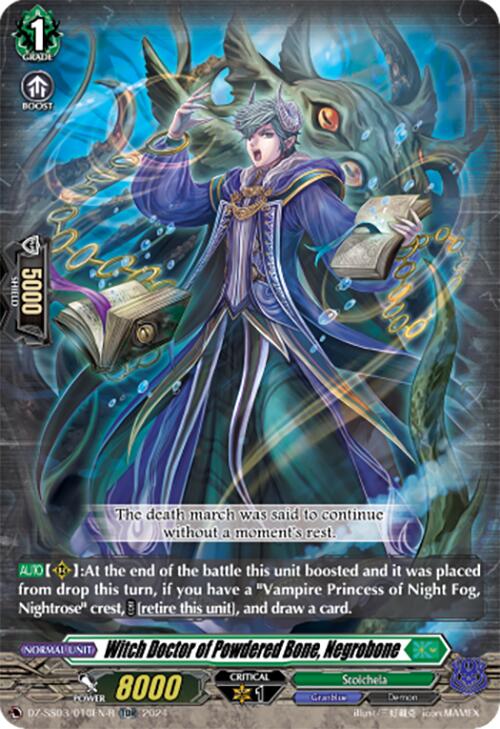 Image of Witch Doctor of Powdered Bone, Negrobone (TDR) (DZ-SS03/010EN-R) [Stride Deckset -Nightrose-]