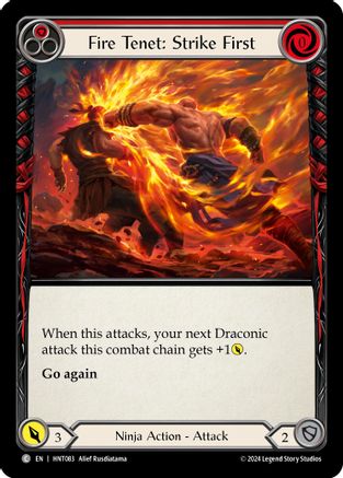 Image of Fire Tenet: Strike First (Red) [HNT083] (The Hunted)  Rainbow Foil