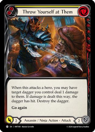 Image of Throw Yourself at Them (Yellow) [HNT189] (The Hunted)  Rainbow Foil