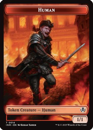 Image of Human (0014) // Emblem - Chandra, Dressed to Kill Double-Sided Token [Innistrad Remastered Tokens]