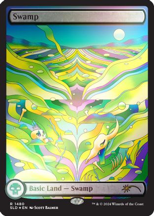 Image of Swamp (1480) (Rainbow Foil) [Secret Lair Drop Series]