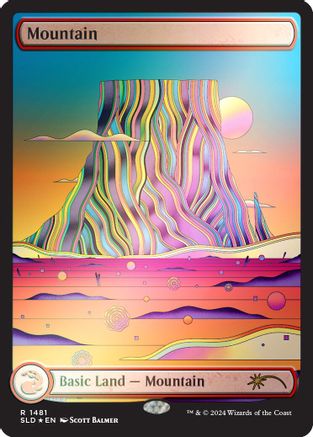 Image of Mountain (1481) (Rainbow Foil) [Secret Lair Drop Series]