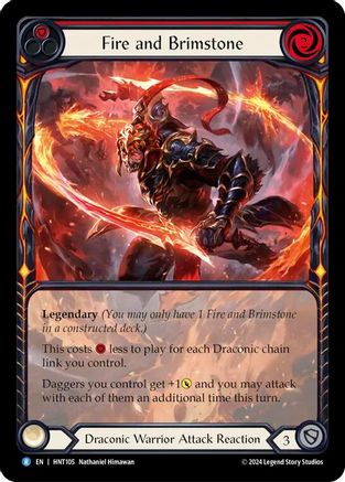 Image of Fire and Brimstone (Extended Art) [HNT105] (The Hunted)  Rainbow Foil