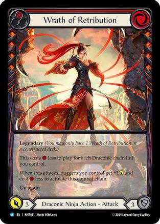 Image of Wrath of Retribution (Red) (Extended Art) [HNT061] (The Hunted)  Rainbow Foil