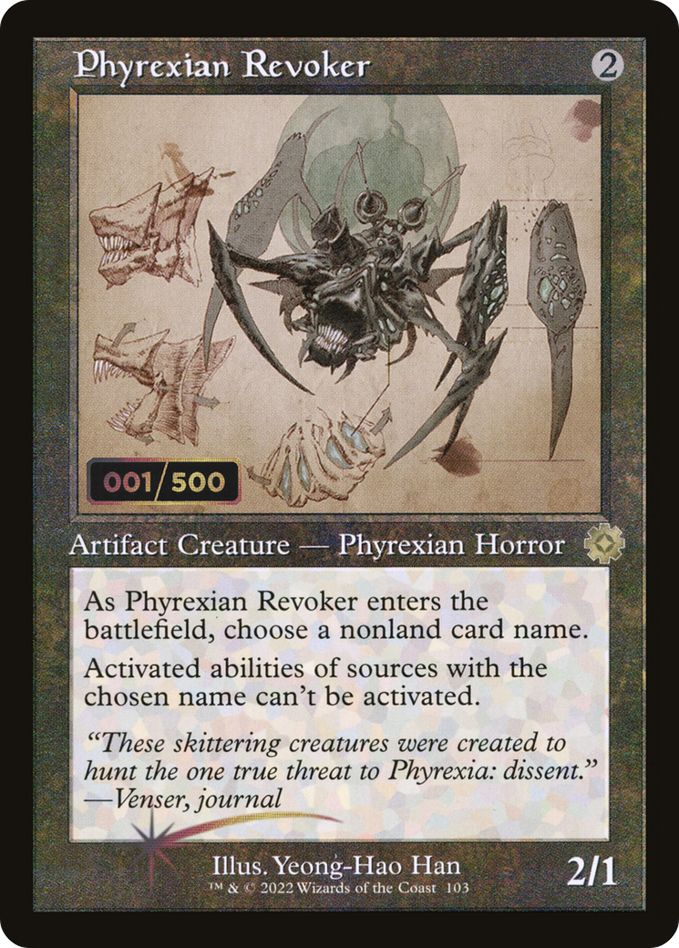 Image of Phyrexian Revoker (Retro Schematic) (Serialized) [The Brothers' War Retro Artifacts]