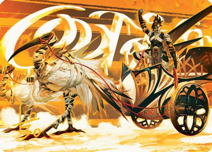 Image of Skyseer's Chariot Art Card (Gold-Stamped Signature) [Aetherdrift Art Series]