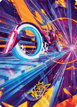 Image of Spotcycle Scouter Art Card (Gold-Stamped Signature) [Aetherdrift Art Series]