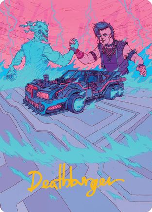 Image of Demonic Junker Art Card (Gold-Stamped Signature) [Aetherdrift Art Series]