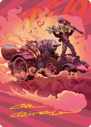 Image of Burner Rocket Art Card (Gold-Stamped Signature) [Aetherdrift Art Series]