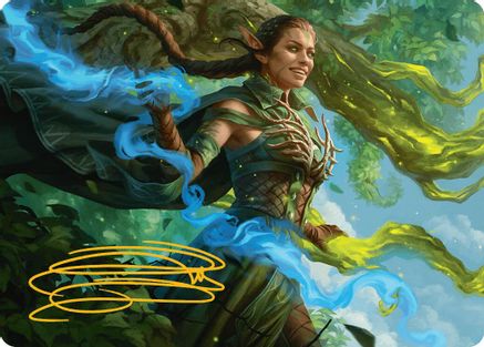 Image of Nissa, Worldsoul Speaker Art Card (Gold-Stamped Signature) [Aetherdrift Art Series]