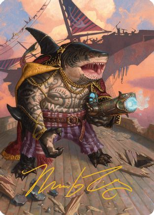 Image of Captain Howler, Sea Scourge Art Card (4/54) (Gold-Stamped Signature) [Aetherdrift Art Series]