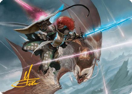 Image of Caradora, Heart of Alacria Art Card (14/54) (Gold-Stamped Signature) [Aetherdrift Art Series]