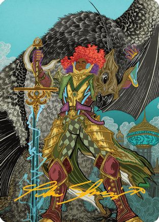 Image of Caradora, Heart of Alacria Art Card (3/54) (Gold-Stamped Signature) [Aetherdrift Art Series]