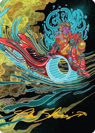 Image of Cloudspire Skycycle Art Card (Gold-Stamped Signature) [Aetherdrift Art Series]