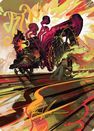 Image of Rocketeer Boostbuggy Art Card (Gold-Stamped Signature) [Aetherdrift Art Series]