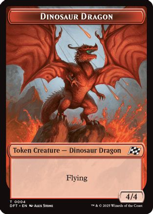 Image of Dinosaur Dragon // Treasure Double-Sided Token [Aetherdrift Tokens]