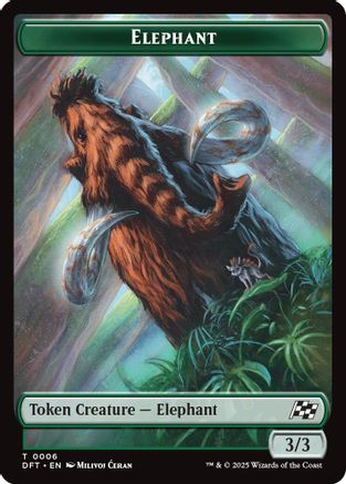 Image of Elephant // Zombie (0003) Double-Sided Token [Aetherdrift Tokens]